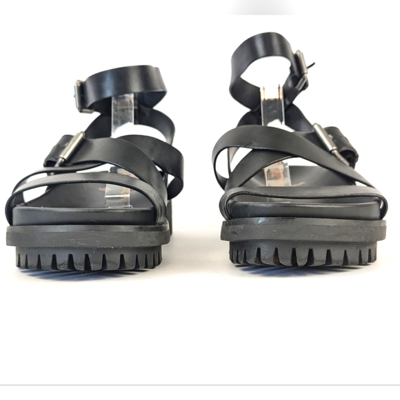 NEW Sam Edelman Eleanora Ankle Strap Gladiator Lug Sole Black Sandal Siz… - Picture 8 of 16